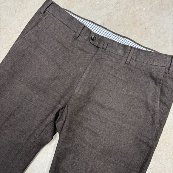 Valentini Flannel Twill Cotton Trousers Brown Pants Made in Italy Soft W 36 - Picture 2 of 10